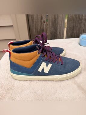 New Balance Navy, Mustard & Burgundy High-Top Sneakers Size 10.5